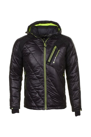 Blusão de esqui com capuz Preto e anis