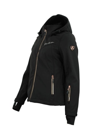 Blusão com capuz Softshell Amaleo Preto e dourado-rosa