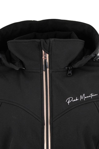 Blusão com capuz Softshell Amaleo Preto e dourado-rosa