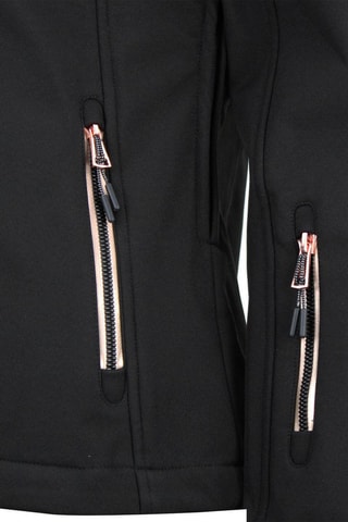 Blusão com capuz Softshell Amaleo Preto e dourado-rosa