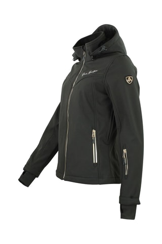 Blusão com capuz Softshell Amaleo Preto e dourado