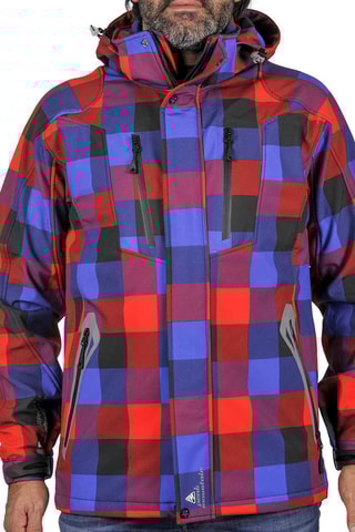 Blusão com capuz Cina Peak Mountain - Azul e vermelho