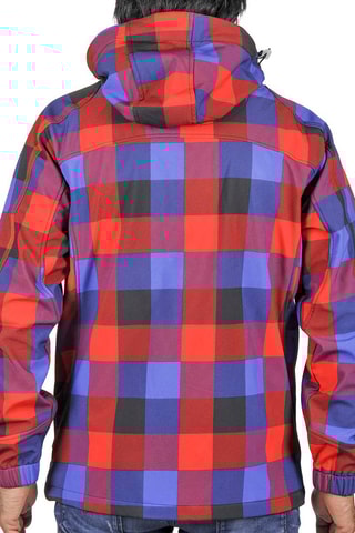 Blusão com capuz Cina Peak Mountain - Azul e vermelho