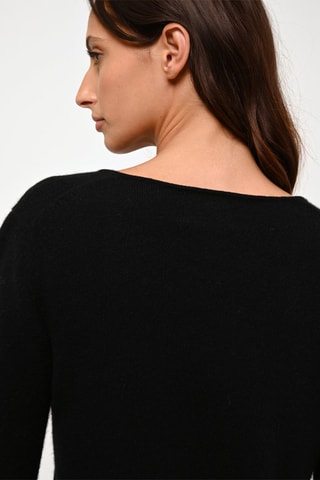 Pull Ecrin 100% cachemire, 2 fils - Col V - Noir