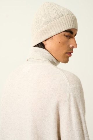 Bonnet Scott 100% cachemire, 4 fils - Beige
