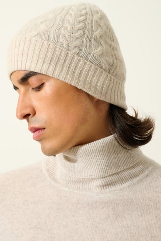 Bonnet Scott 100% cachemire, 4 fils - Beige