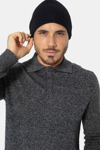 Bonnet Pinier 100% cachemire, 2 fils - Noir