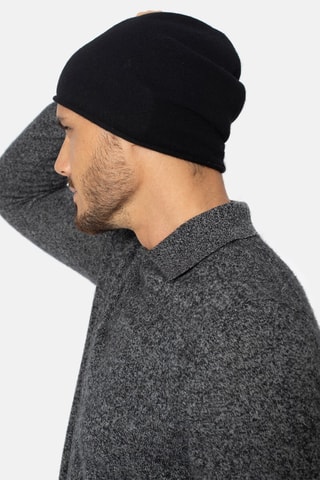 Bonnet Pinier 100% cachemire, 2 fils - Noir