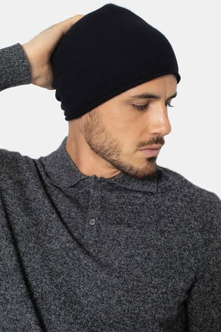 Bonnet Pinier 100% cachemire, 2 fils - Noir