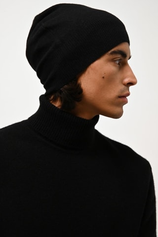 Bonnet Manti 100% cachemire, 2 fils - Noir
