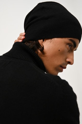 Bonnet Manti 100% cachemire, 2 fils - Noir