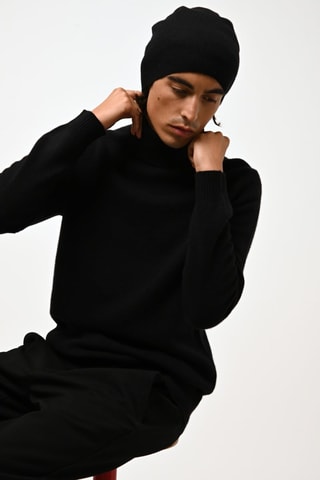 Bonnet Manti 100% cachemire, 2 fils - Noir