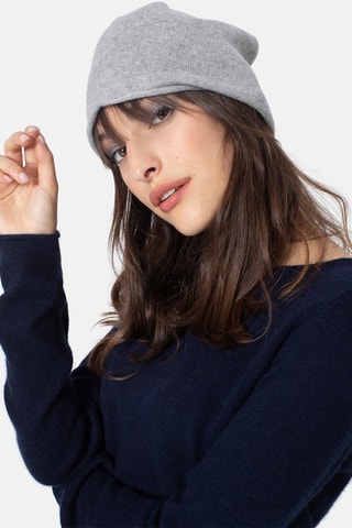 Bonnet Pinier 100% cachemire, 2 fils - Gris chiné
