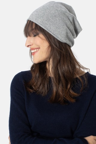 Bonnet Pinier 100% cachemire, 2 fils - Gris chiné