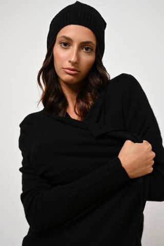 Bonnet Scott 100% cachemire, 4 fils - Noir