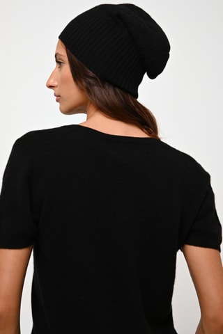 Bonnet Scott 100% cachemire, 4 fils - Noir