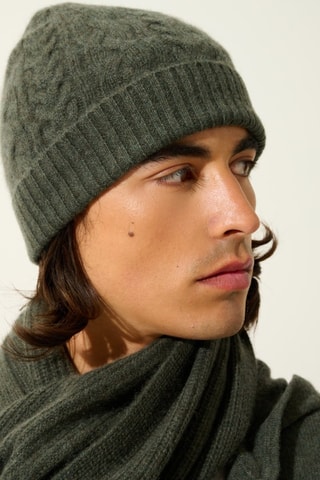 Bonnet Scott 100% cachemire, 4 fils - Vert 