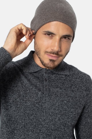 Bonnet Pinier 100% cachemire, 2 fils - Taupe chiné