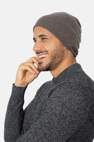 Bonnet Pinier 100% cachemire, 2 fils - Taupe chiné