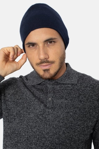 Bonnet Pinier 100% cachemire, 2 fils - Bleu marine