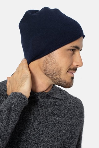 Bonnet Pinier 100% cachemire, 2 fils - Bleu marine