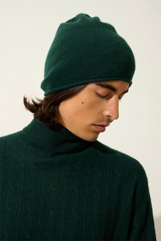 Bonnet Pinier 100% cachemire, 2 fils - Vert