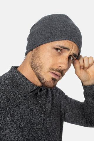 Bonnet Pinier 100% cachemire, 2 fils - Anthracite chiné