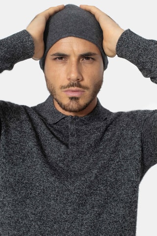 Bonnet Pinier 100% cachemire, 2 fils - Anthracite chiné