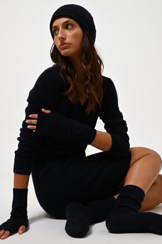 Mitaines Serre 100% cachemire - Bleu marine