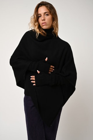 Mitaines torsadées Iris 100% cachemire, 6 fils - Noir