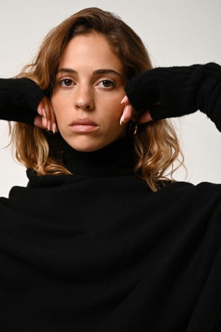 Mitaines torsadées Iris 100% cachemire, 6 fils - Noir