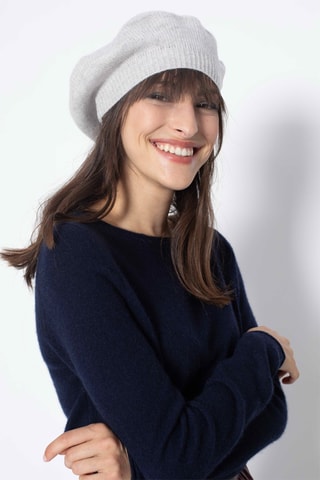Béret Liwi 100% cachemire 4 fils - Gris chiné