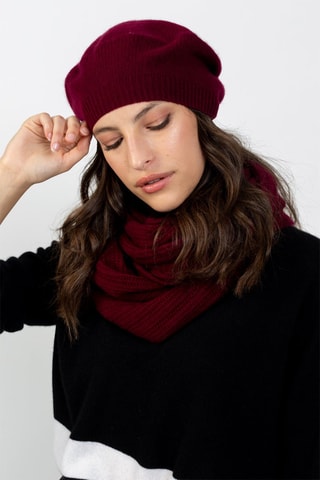 Béret Liwi 100% cachemire, 4 fils - Bordeaux