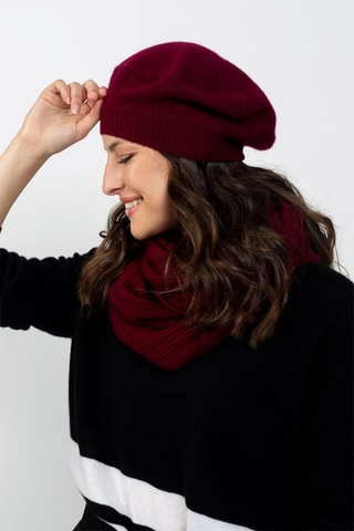 Béret Liwi 100% cachemire, 4 fils - Bordeaux