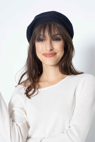 Béret Liwi 100% cachemire 4 fils - Bleu marine