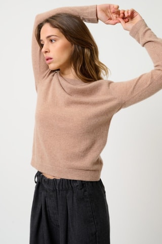 Pull Ecrin 100% cachemire, 2 fils - Col rond - Camel