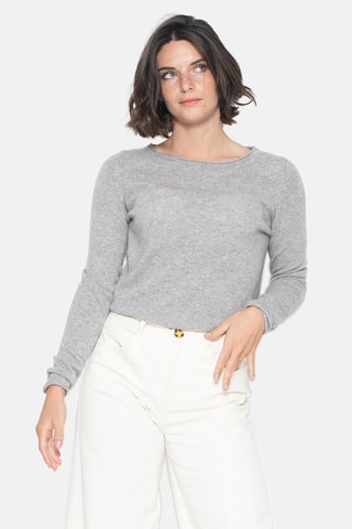 Pull Criou 100% cachemire, 2 fils - Encolure bateau - Gris