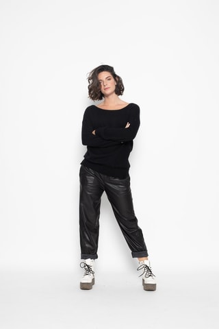 Pull encolure bateau Faraut 100% cachemire, 2 fils - Noir