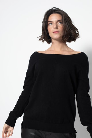 Pull encolure bateau Faraut 100% cachemire, 2 fils - Noir