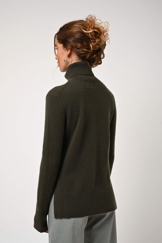Pull Fornet 100% cachemire - Col montant - Kaki