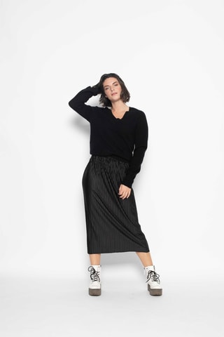 Pull Guisalet 100% cachemire, 2 fils - Col en V - Noir