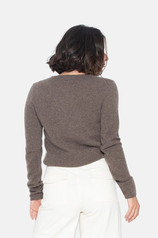 Pull Galise 100% cachemire, 2 fils - Col en V - Taupe chiné