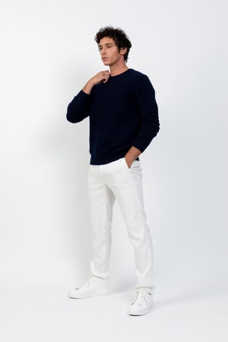 Pull Victo 100% cachemire, 4 fils - Col rond - Bleu marine