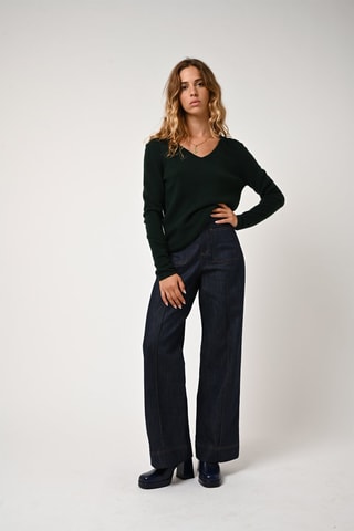 Pull Galise 100% cachemire - Col en V - Cyprès