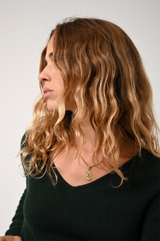 Pull Galise 100% cachemire - Col en V - Cyprès