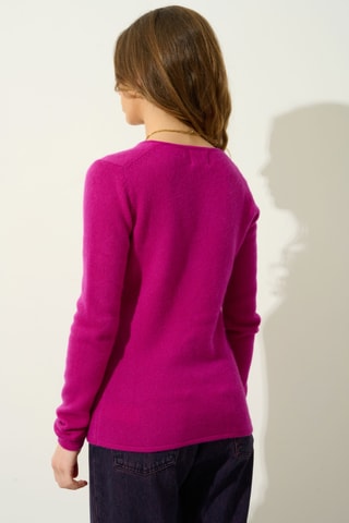 Pull Chelsea 100% cachemire, 4 fils - Col en V - Violet 