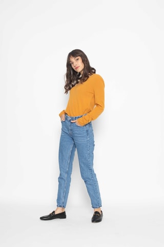 Pull Galise 100% cachemire, 2 fils - Col en V - Moutarde