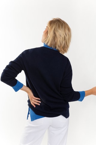 Pull Daria 100% cachemire, 2 fils - Col rond - Bleu marine