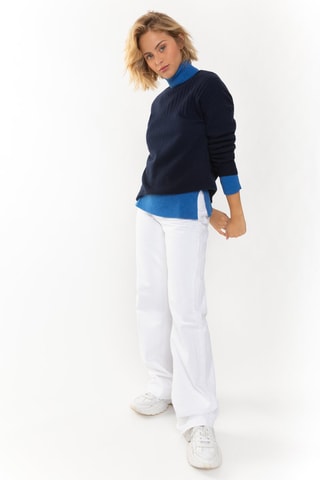 Pull Daria 100% cachemire, 2 fils - Col rond - Bleu marine