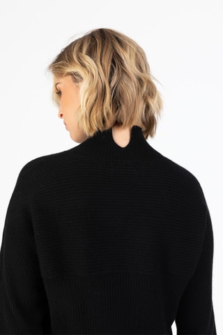 Pull Benedicte 100% cachemire, 2 fils - Col montant – Noir